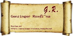Genzinger Roxána névjegykártya