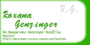 roxana genzinger business card